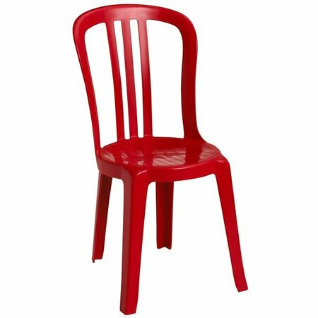 GROSFILLEX US495414 / US490414 Miami Bistro Red Stacking Outdoor Resin Sidechair - Case of 32, 32PK 383US495414CS